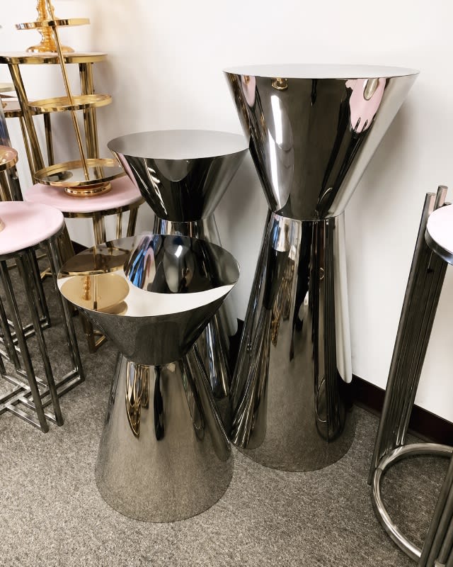Silver – Set of 3 Stainless Steel Stand #8
