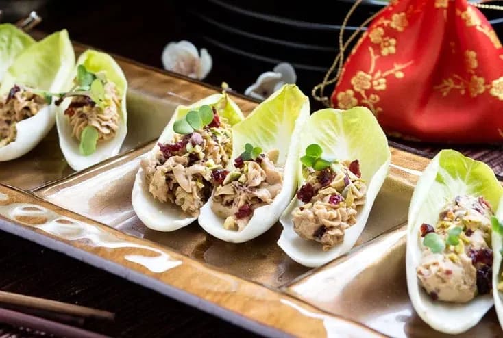 Cranberry and Pecan Goat Cheese Stuffed Endive