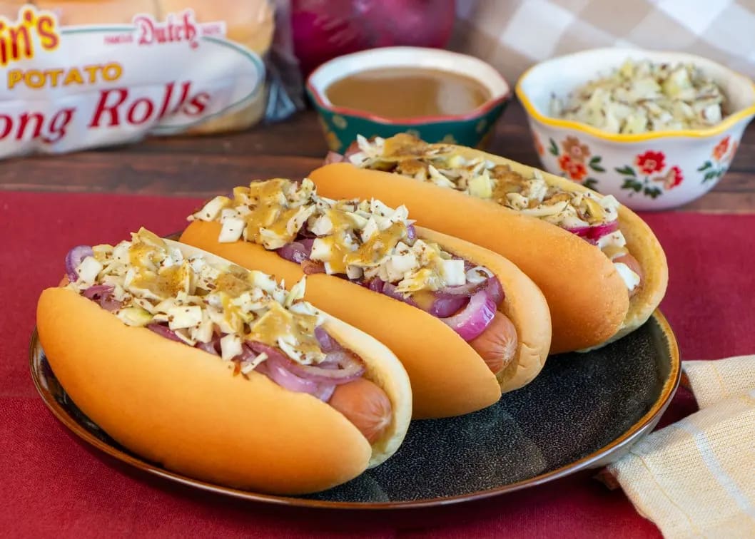 Hot Dog with Bun and Condiments