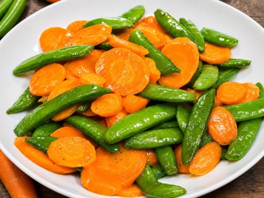 Glazed Snow Peas and Carrots