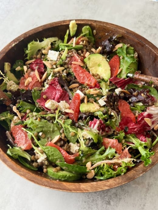 Steak with Lentil and Grapefruit Salad