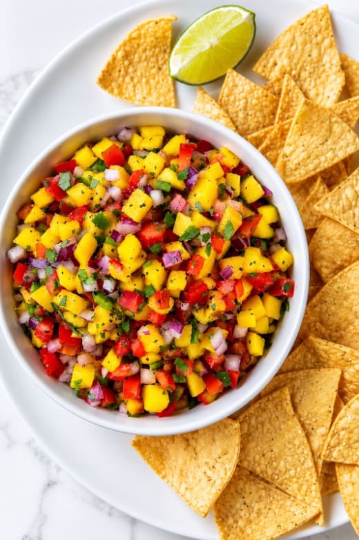 Peach Salsa with Tortilla Chips