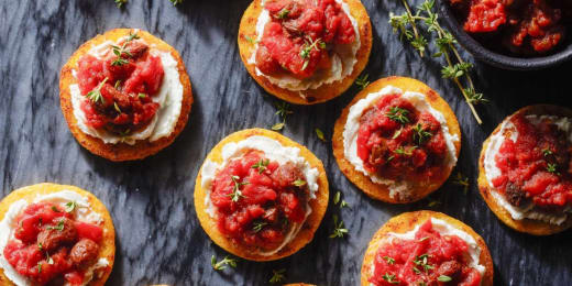 Polenta Bites with Tomato Sauce