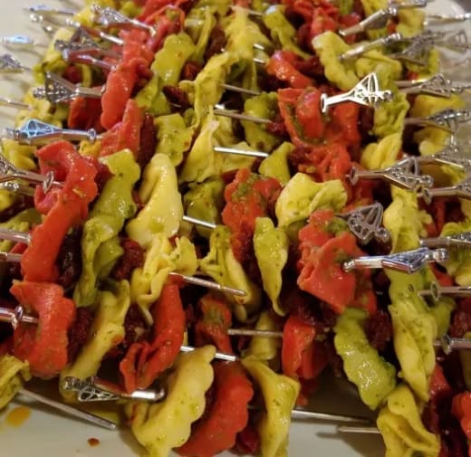 Tricolor Cheese Tortellini Skewers