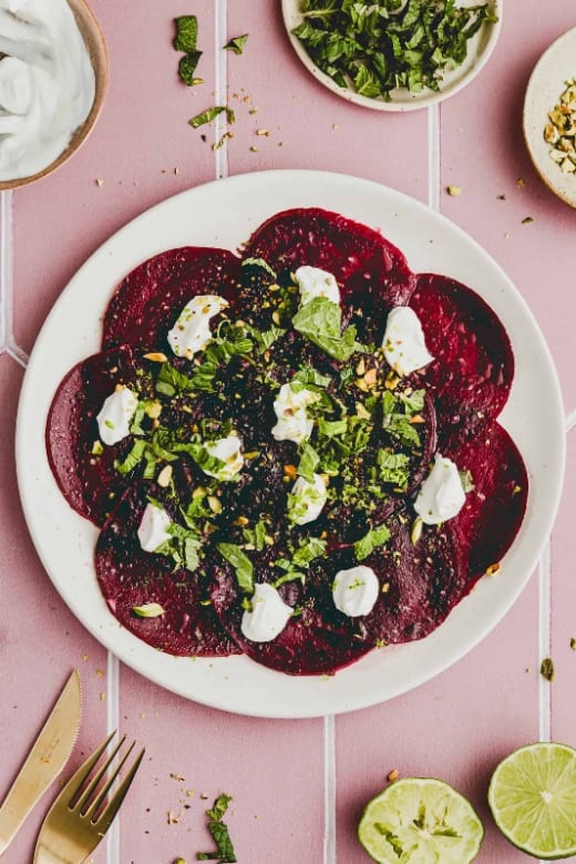 Beet Carpaccio with Goat Cheese