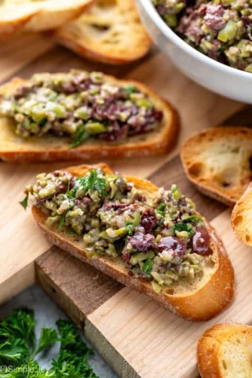 Olive Tapenade with Crackers or Sliced Baguette