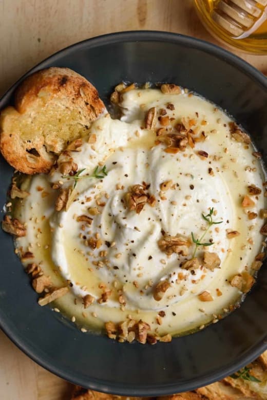 Whipped Goat Cheese and Walnuts with Drizzled Honey