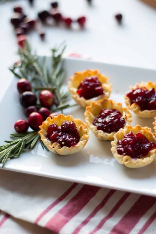 Baked Brie and Cranberry Sauce Mini Tarts