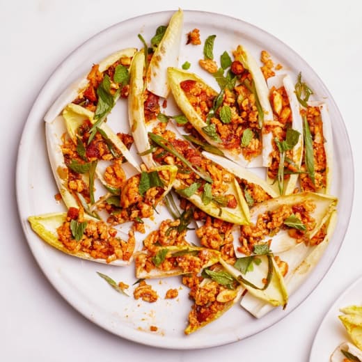 Endive Spears with Curry Chicken, Apple, and Cranberry