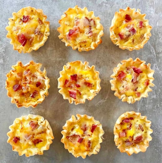 Mini Quiche Bites with Cheddar and Bacon