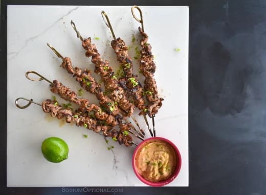 Beef Satay with Mayo Sriracha