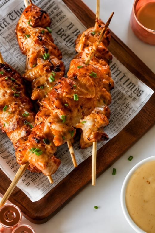 Chicken Satay with Mayo Sriracha