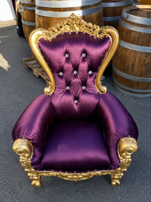 Throne Chair Purple with Gold Trim – For KIDS