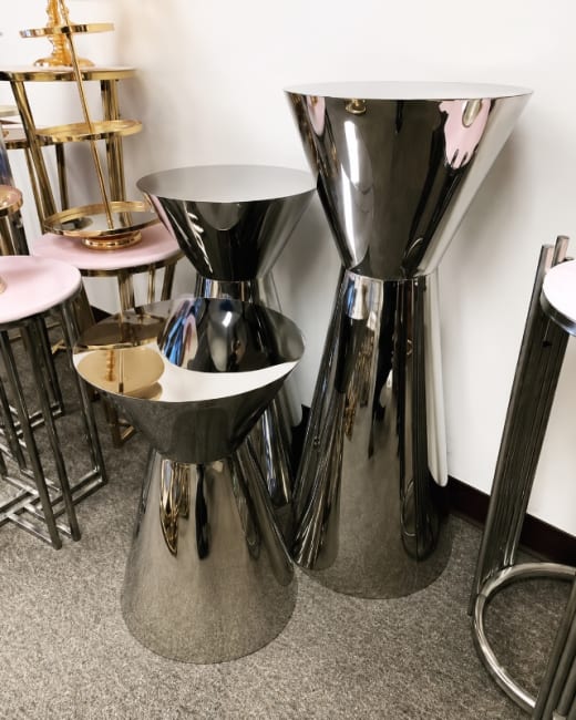 Silver – Set of 3 Stainless Steel Stand #8