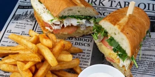 Grilled Branzino Fish Sandwich w/ Sides