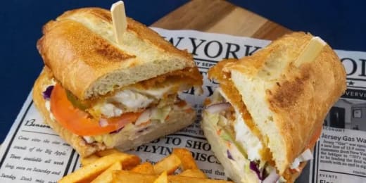Deep Fried Cod Sandwich w/ Sides
