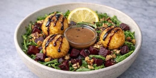 Fried Goat Cheese Beet Salad Bowl