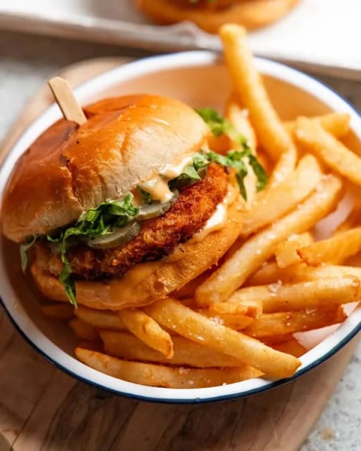 Garlic Shrimp Burger w/ Sides