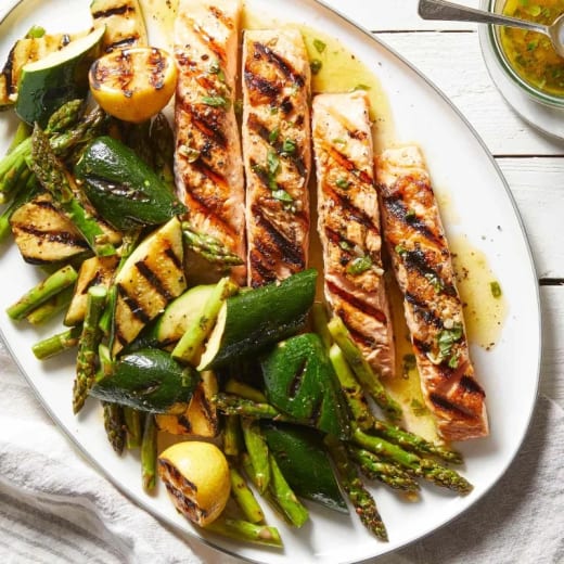 Grilled Salmon w/ Sides