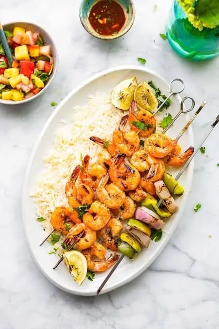Grilled Prawn Skewer w/ Sides