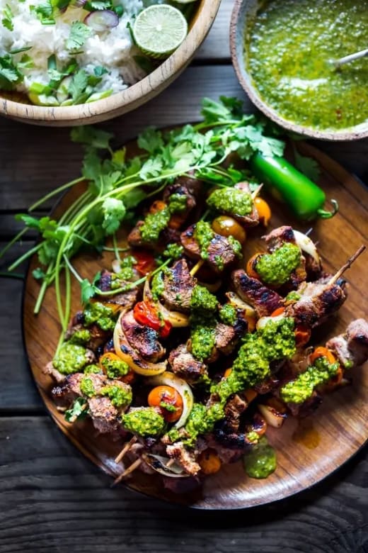 Grilled Beef Skewer w/ Sides