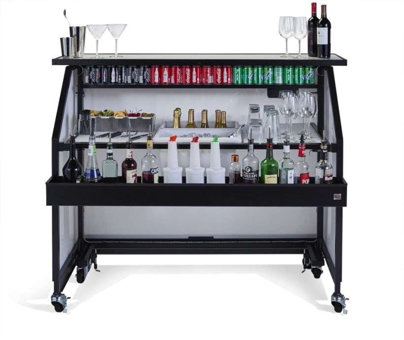 Multi-Use Bar | White Panels and Black Trim (With LED RGBA Lighting)