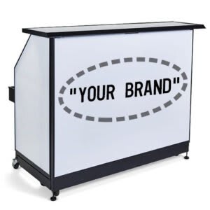 Multi-Use Bar | White Panels and Black Trim – Custom Branding