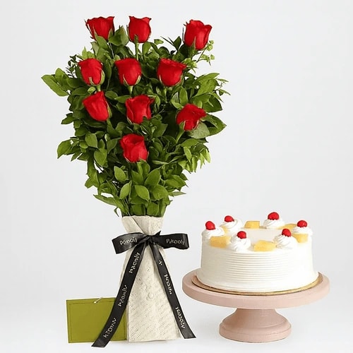 Cake & Flower Combo G-12 Cake & Flower Combo G-12