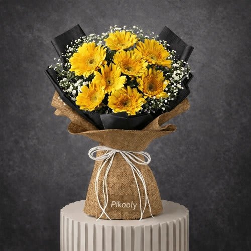 2026/01/YellowGerberaandDaisyFlowerBouquetinBangladesh.jpg Yellow Gerbera and Daisy Flower Bouquet in Bangladesh