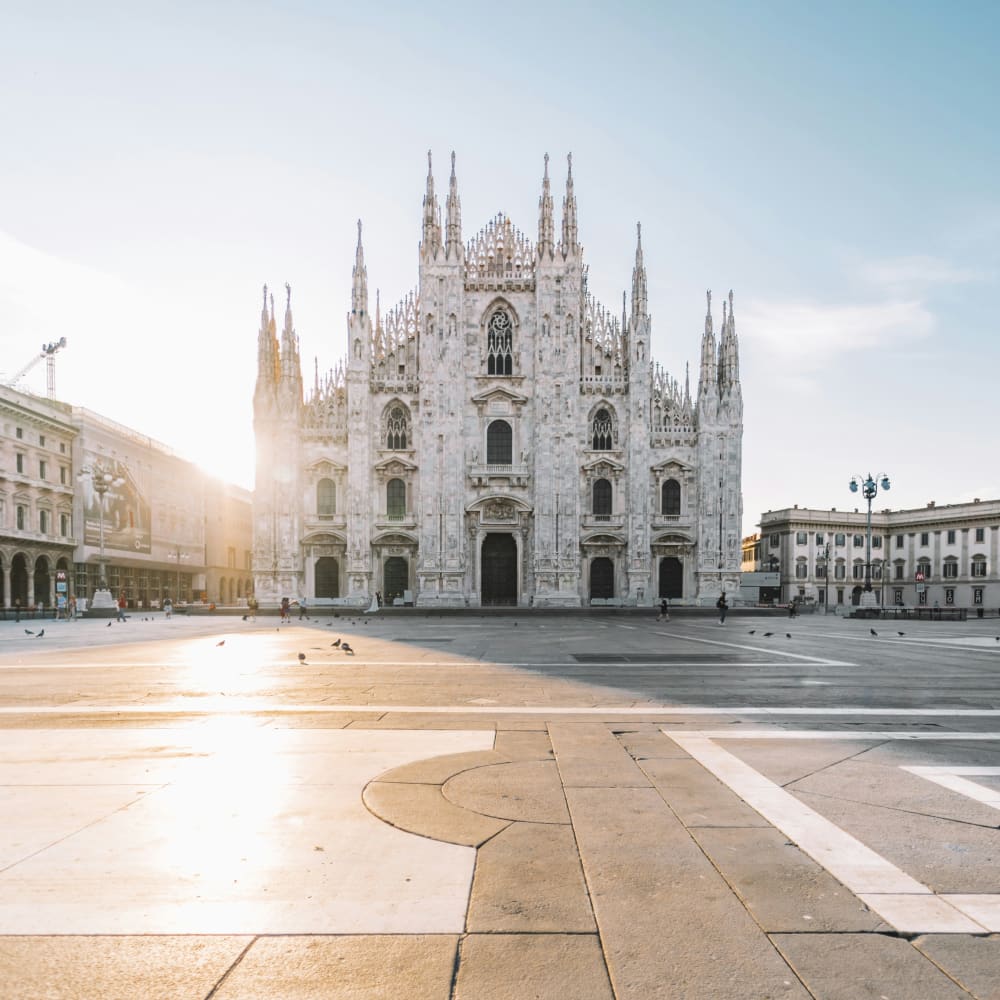 Duomo di Milano Facade at Sunset