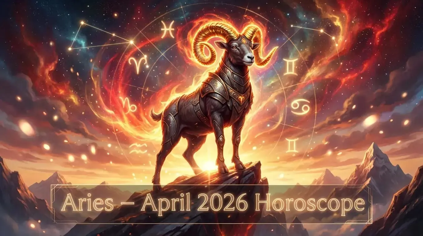Aries Monthly Horoscope April 2026 | Career, Love, Health & Remedies