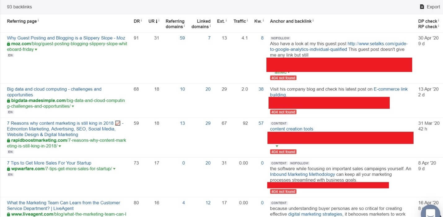 sample broken link building
