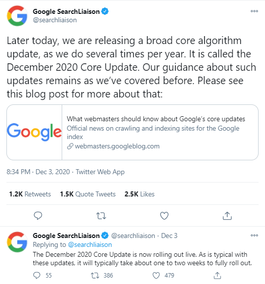 Google Core Algorithm Update