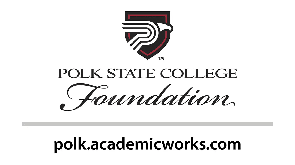 Polk State College Foundation scholarship application portal website homepage displayed on computer screen