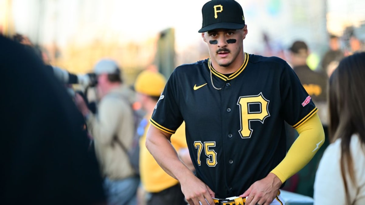 Young baseball player Konnor Griffin in Pittsburgh Pirates uniform ready for major league debut