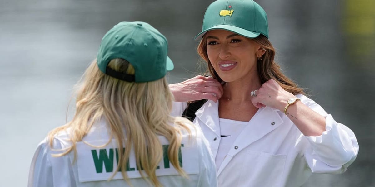 Paulina Gretzky Caddies for Dustin Johnson at Masters Par 3 - Image 2