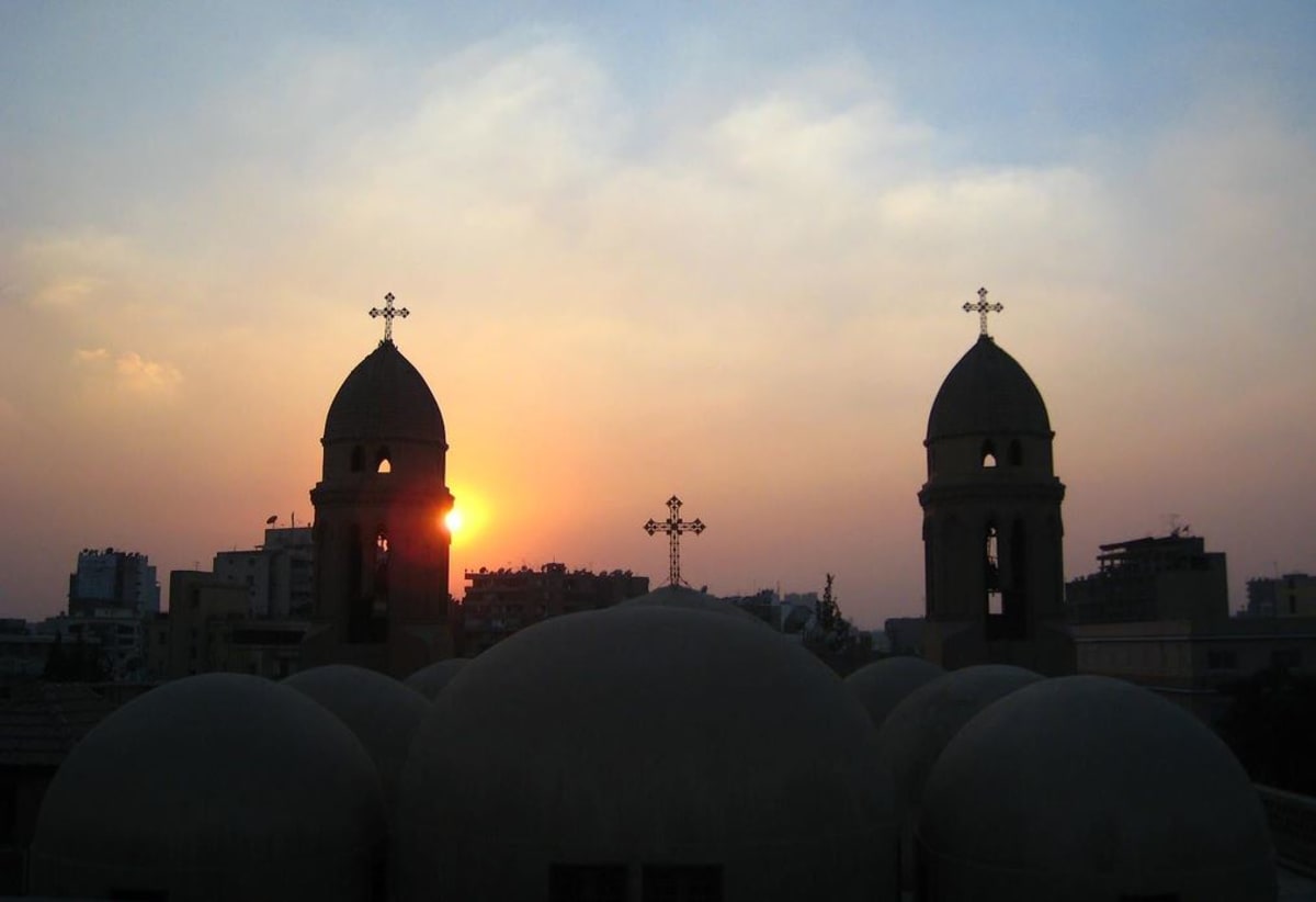 Egyptian church exterior with cross, representing newly legalized Christian places of worship