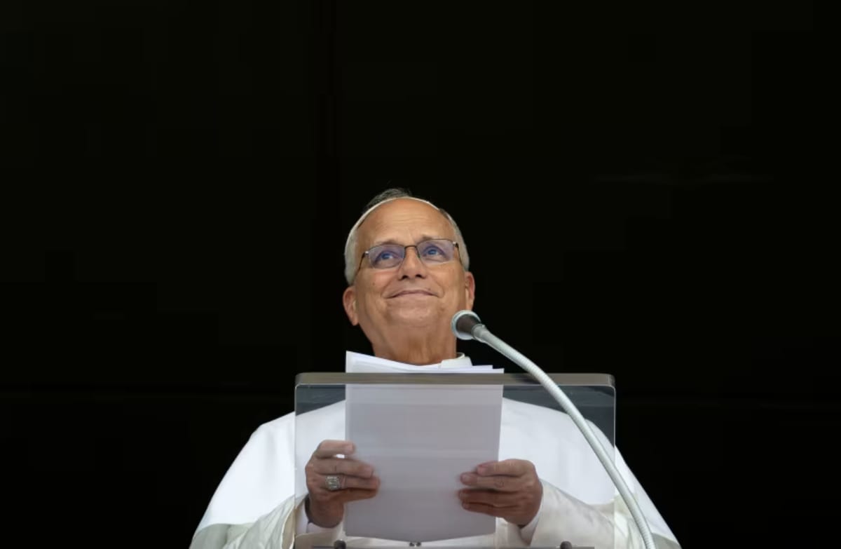 Pope Leo XIV delivers Sunday Angelus prayer from his studio overlooking St. Peter's Square