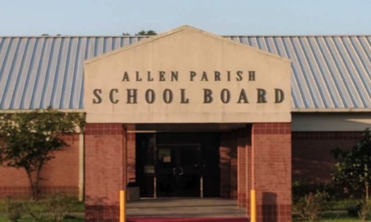 Students working at desks in Louisiana classroom during standardized testing