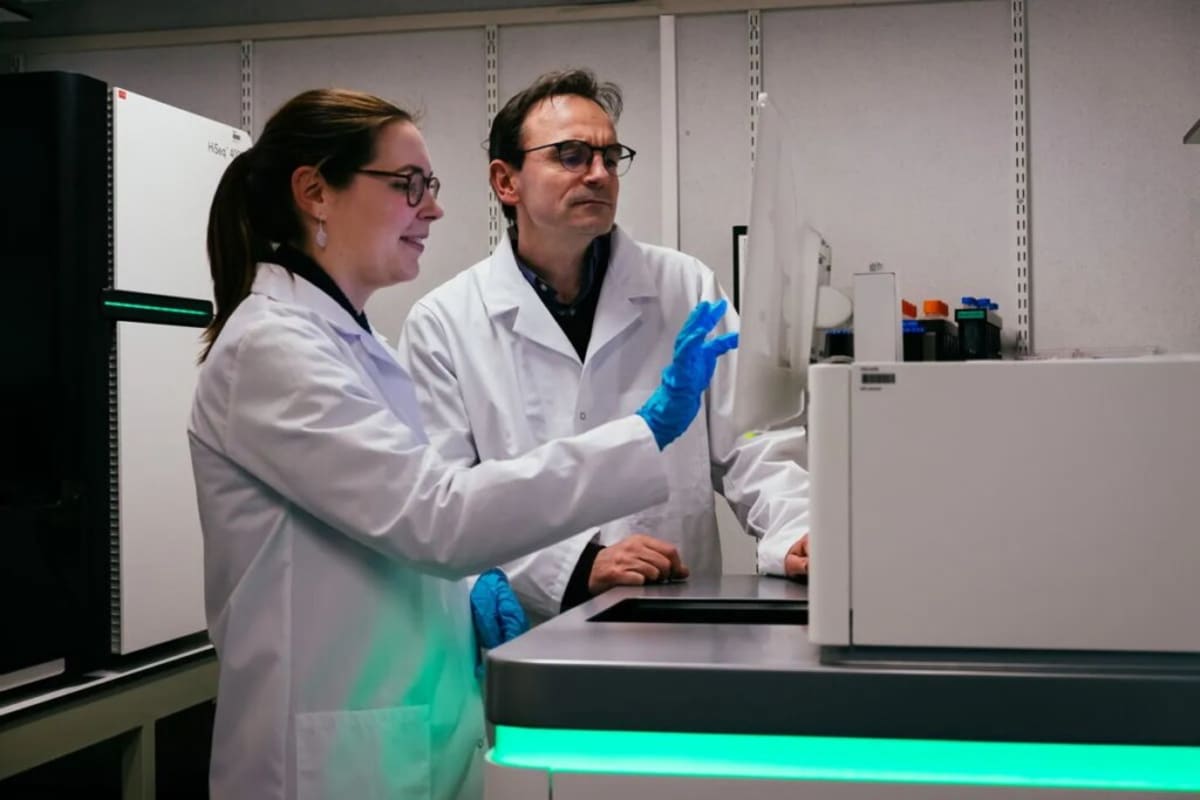 Researcher Joris Vermeesch working in genetics laboratory at UZ Leuven hospital in Belgium