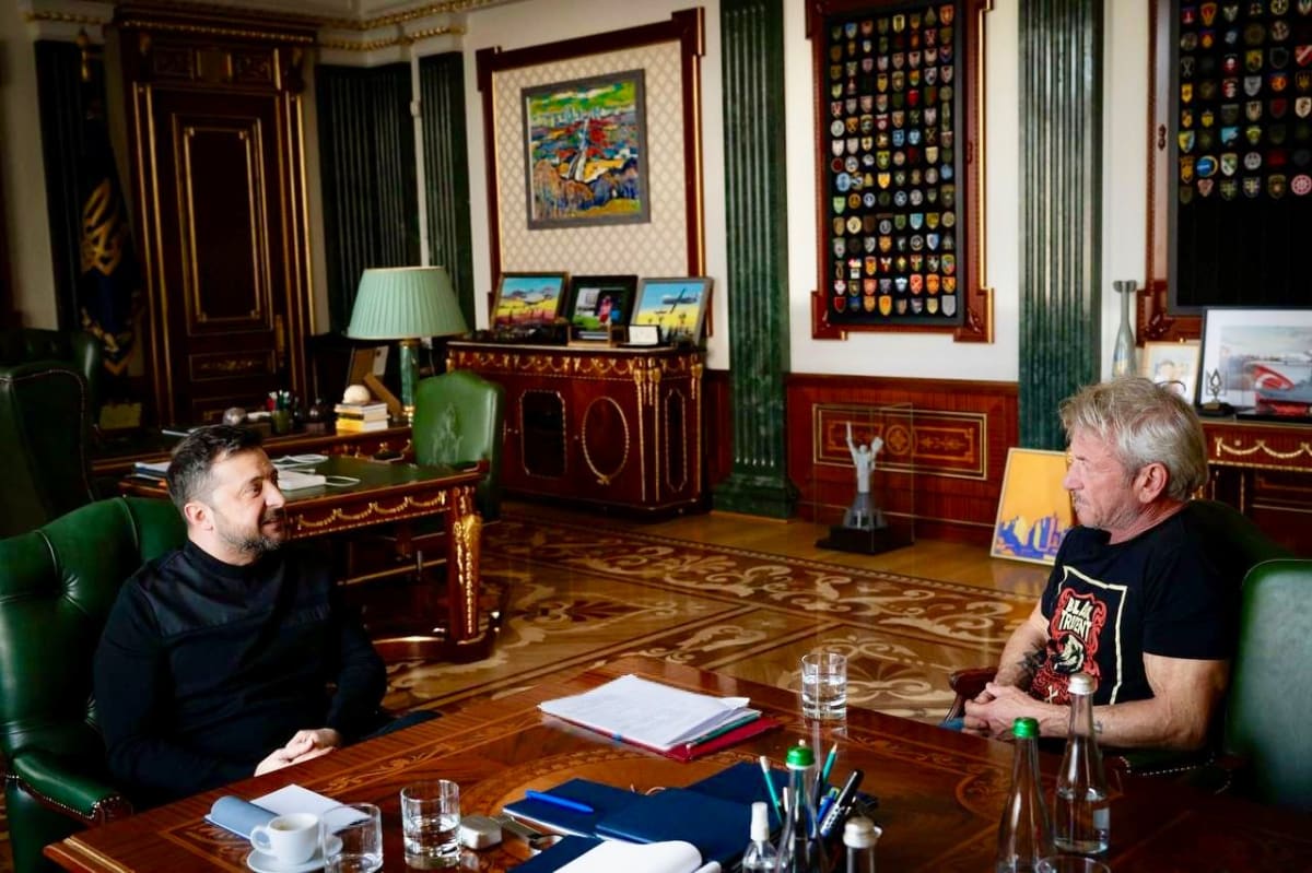 Actor Sean Penn meeting with Ukrainian President Volodymyr Zelensky in Kyiv, Ukraine