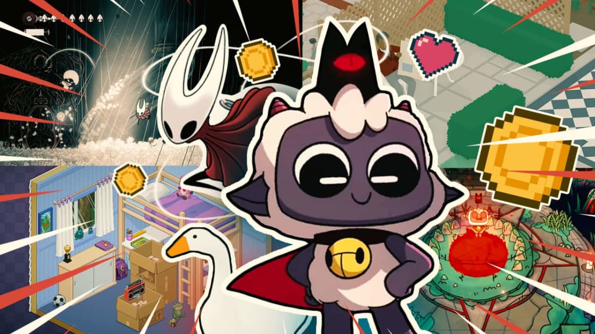 Screenshot from Hollow Knight Silksong showing hand-drawn insect character exploring atmospheric underground world