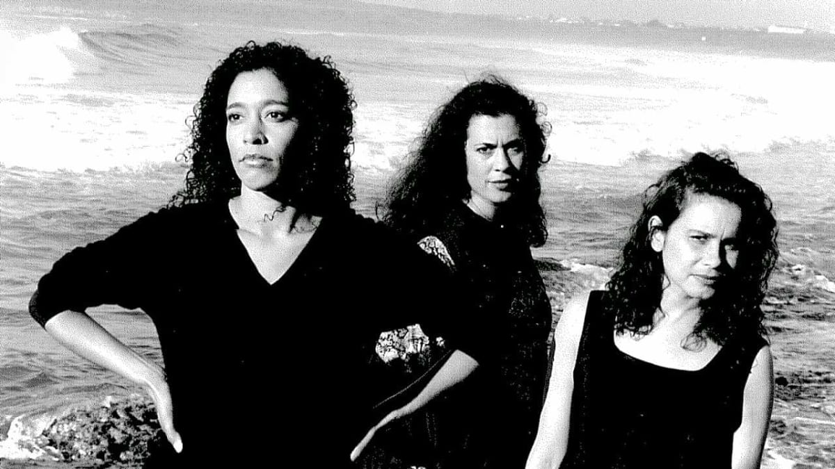 Three Aboriginal women actors from the original 1993 Radiance theatre production at Belvoir St Theatre