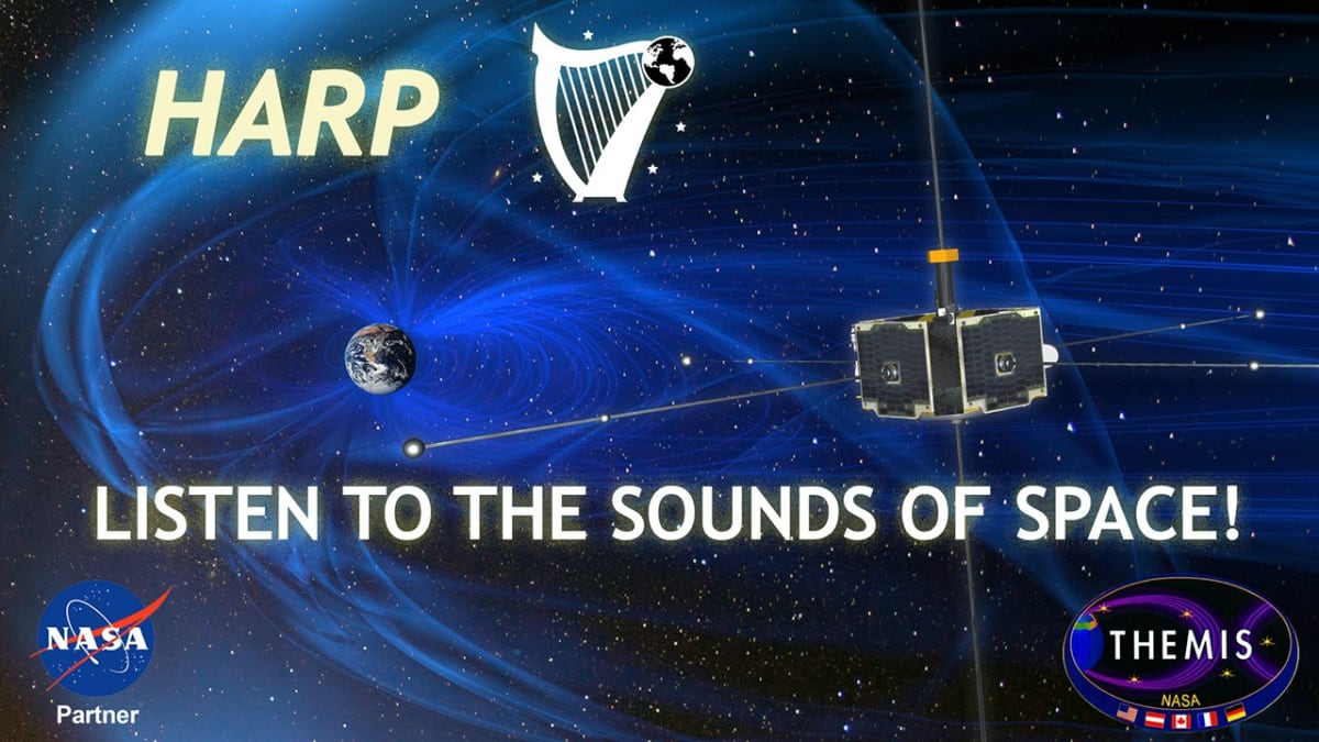 Visualization showing plasma wave patterns near Earth discovered by NASA HARP volunteers using audio analysis