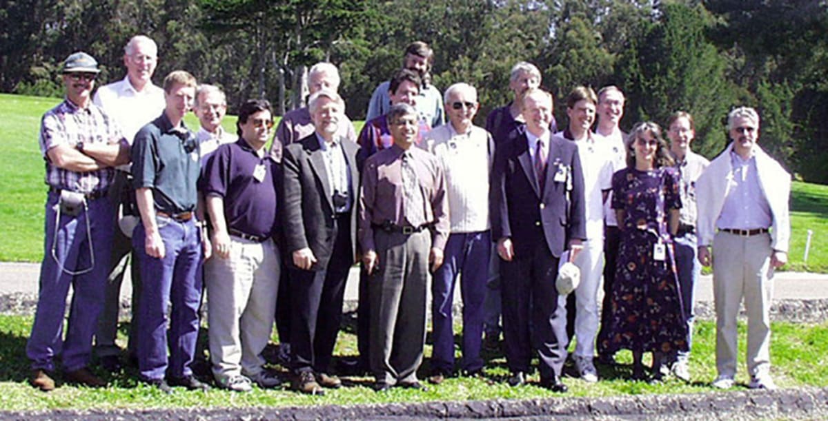 Landsat 7 Science Team gathered at satellite launch facility in 1999