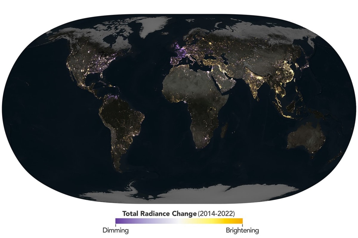 NASA Maps Show Earth's Nights Getting Brighter and Dimmer - Image 3
