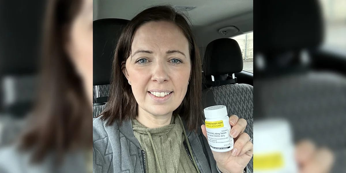 Medical professional holding pill bottle representing new brain tumor treatment vorasidenib giving patients hope