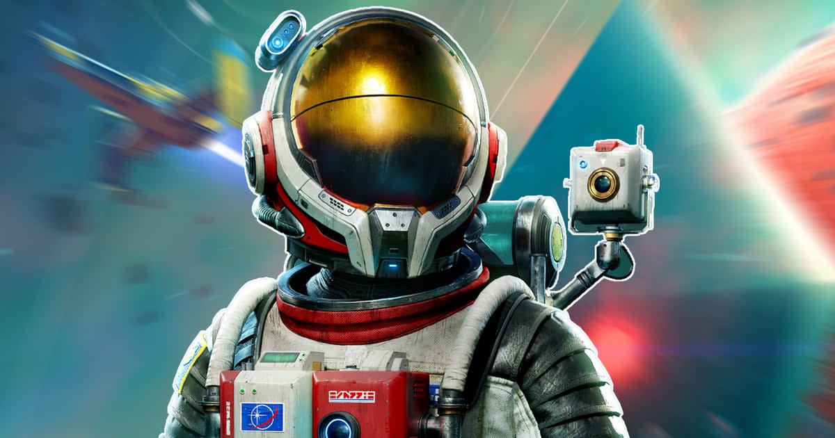 Colorful alien planets and spacecraft from No Man's Sky video game