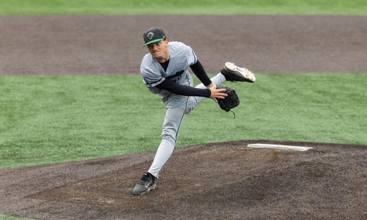 USC Upstate baseball players celebrating on field after historic shutout victory over High Point