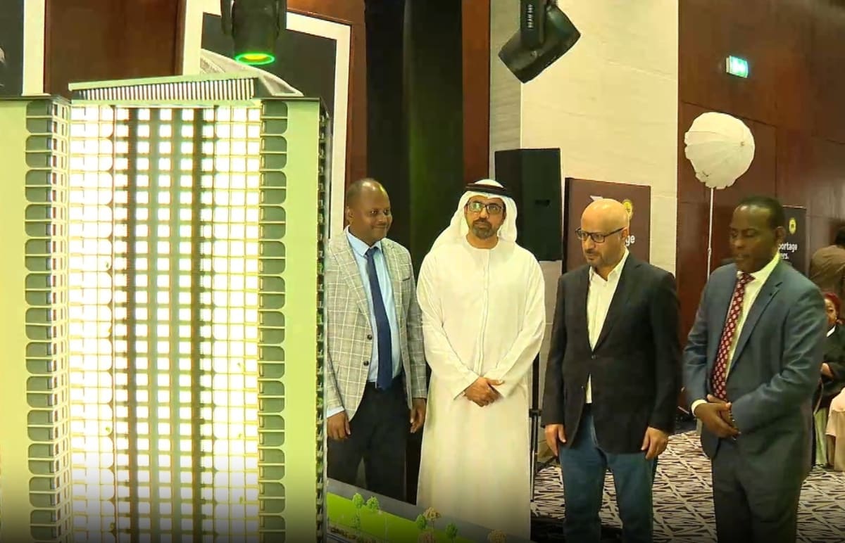 Construction ceremony for new residential towers in Addis Ababa with Ethiopian and UAE representatives